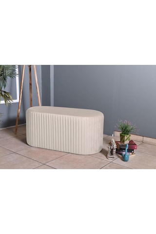 Velluto Lungo Puf-krem 90 Cm Kapitoneli Uzun&oval Puf&bench&koltuk&pofuduk Makyaj Puff