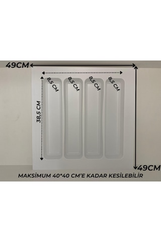 49x49 Çekmece Içi Beyaz Kepçelik Ücretsiz Kesim 40x40 Cm'e Kadar Kesilebilir - 49x49 Byz Kpc Beyaz