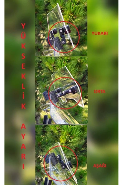 Masterpol Tvs Uyumlu Deflektör Rüzgar Saptırıcı Siperlik Şeffaf Motor Camı Cam Uzatma Model 3