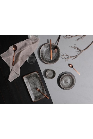 Porland Stoneware Iris 11 Parça 4 Kişilik Kahvaltı Takımı 04swa000300 Kahverengi