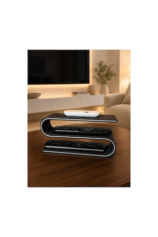 Modern Tasarım 3 Bölmeli Çok Amaçlı Tv Kumandalık Siyah Düzenleyici Organizer 25x13x6.5 Cm