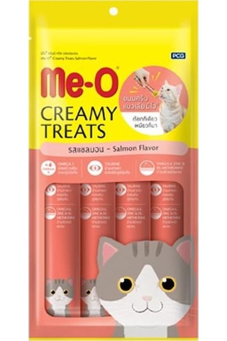 Me-O Creamy Treats Yengeçli Kedi Ödülü 3'lü 4 x 15 G + Tavuklu ve Ciğerli 3'lü 4 x 15 G + Ton Balıklı 3'lü 4 x 15 G + Somonlu 3'lü 4 x 15 G