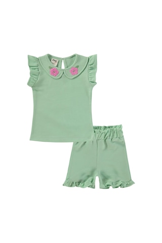 Civil Baby Yaka Nakışlı 6-18 Ay Takım - Yeşil Su Yeşili
