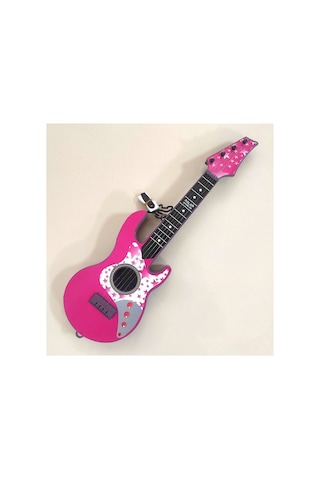 4 Telli Pembe Elektro Oyuncak Gitar Müzik Arkadaşım Çocuk Gitarı 50 Cm.