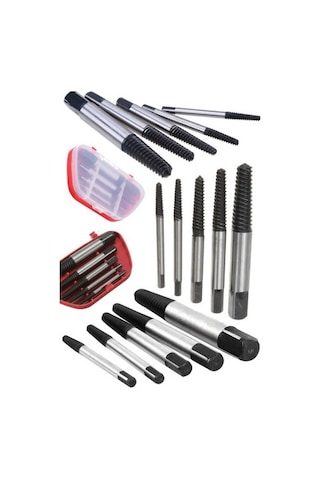 6 Parça Ters Kılavuz Pro Seti Çelik Kırık Civata Sökücü Vida Kald