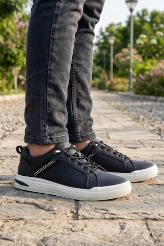 In Step Comfort Elite Grek Desenli Siyah Erkek Günlük Spor Ayakkabı