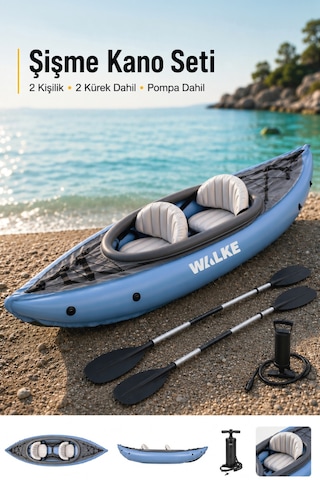 Walke Premium 2 Kişilik Pompa Kürek Dahil Şişme Kano 331 X 88 Cm 15103