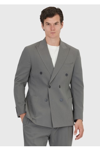 Ramsey Gri Düz Zeroweight Slim Fit Takım Elbise