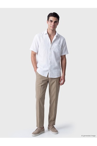 Lcwaıkıkı Classic Beyaz Regular Fit Kanvas Erkek Gömlek