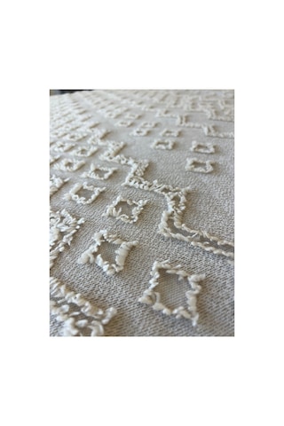 Krem Şönil İskandinav Yatak Örtüsü Takımı 250 X 260 Cm Valonlu Model 2 Adet 50 X 70 Yastık Kılıfı Bej