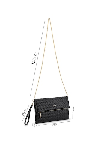 Tamer Tanca Kadın Suni Deri Siyah Clutch Çanta 921 7482-b Bn Cnt Sk26-27 Sıyah Orgu