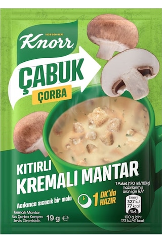 Knorr Çabuk Çorba Kıtırlı Kremalı Mantar 19 Gr X 24 Adet