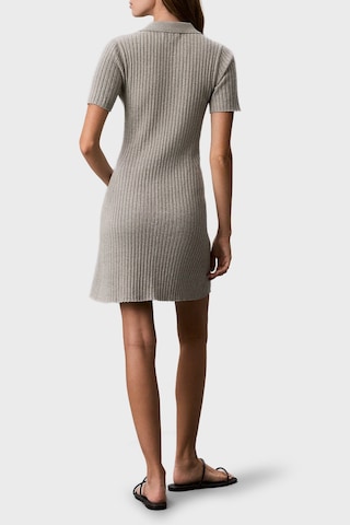 Calvin Klein % 100 Pamuk Fitilli Düğmeli Polo Yaka Mini Elbise Lv047g301gp7a Bayan Elbise Lv047g301g P7a Gri Melanj