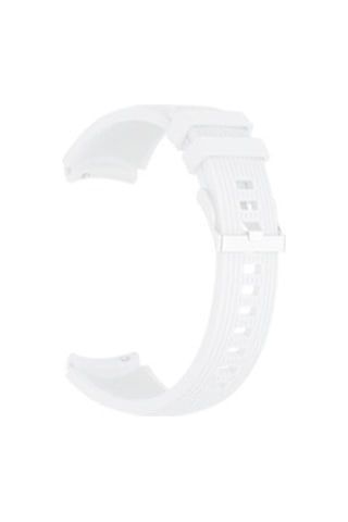 Samsung Galaxy Uyumlu Watch 46mm 22mm Krd-18 Silikon Kordon - Beyaz