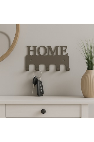 Lunoart Home Yazılı Metal Anahtarlık Askısı Duvar Tipi Anahtar Organizer Vizon