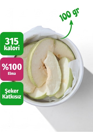 Freeze Dried Dilim Elma Dondurularak Kurutulmuş Meyve Cipsi 100 G
