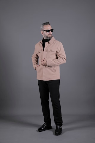 Ohepmoda Dikiş Detaylı Erkek Kaşe Kaban Mont Camel