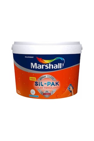 Marshall Sil-Pak Leke Tutmaz Duvar Boyası 7.5 Lt / 10 Kg