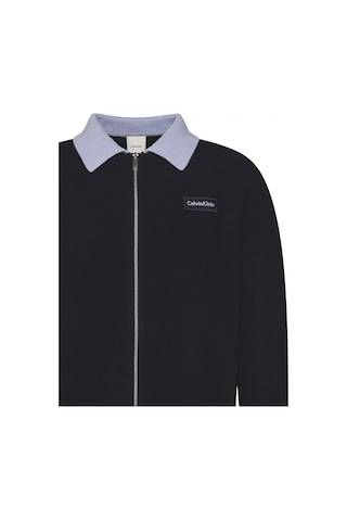 Calvin Klein Ls Boıled 100% Merıno Contrast C Erkek Lacivert Fermuarlı Ceket
