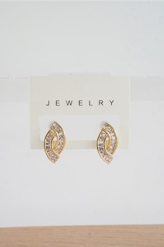 Byzeynaaksesuar Kadın Özel Tasarım Zirkon Taşlı 2'li Minimal Küpe 0210017 Çok Renkli