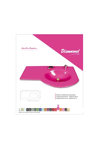 Cam Lavabo Diamond Modeli 70x56 Cm Pempe