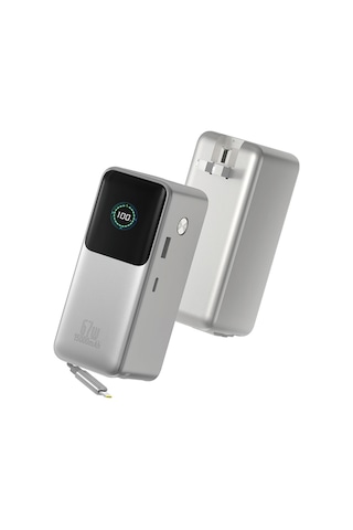 Wiwu Pm-501 Power Mega Serisi Type-c Çıkışlı Taşınabilir Powerbank Pd 67w 15000mah Gümüş