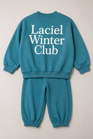 Eray Alp Kids Unisex Çocuk Turkuaz Baskılı Eşofman Takımı Günlük Rahat Kombin Mavi