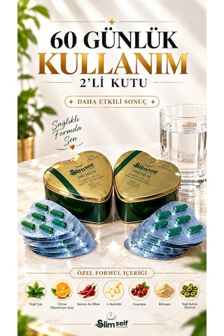 Slimself R.fitdetox Premium Form Destek Kapsül 60 Günlük Kullanım 2'li Kutu