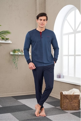 Pjs 23706 Erkek Patlı Baskılı Pijama Takım İndigo
