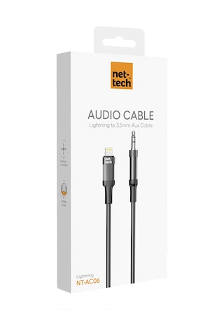 Nettech Nt-ac06 Plastik 100 Cm Jack To Lightning Aux Kablo Siyah