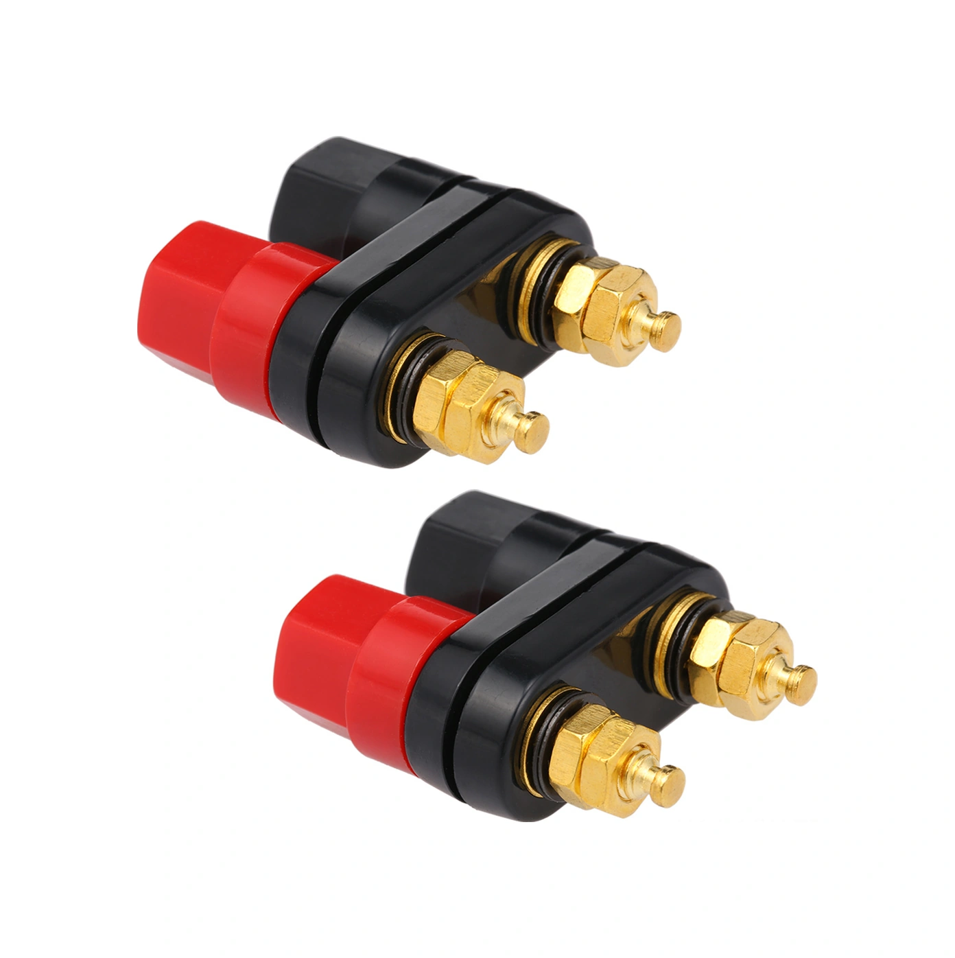 Moveevo Hoparlör Amfi Güç Bağlantısı İçin 4mm Plastik+metal Banana Soketi, İki Anahtarlı Terminal, 2 Adet