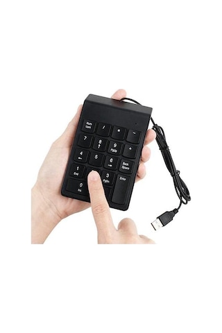Px-1864 Usb 2.0 Siyah Kablolu Numerik Klavye Keypad, Usb Sayısal Tuş Takımı, Pc Laptop Notebook İçin Kablolu Numpa