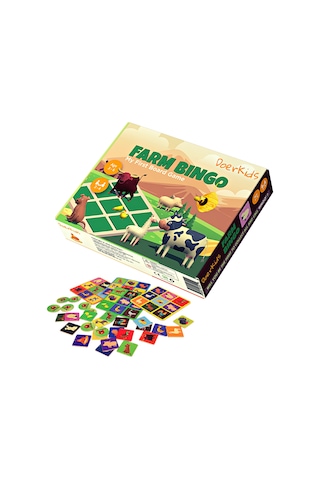 DoerKids Tombala - Çiftlik Temalı Çocuk Tombalası 2 - 6 Yaş Farm Bingo