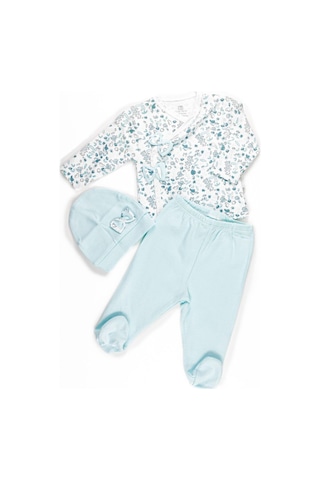 Kız Bebek Mint Yeşil 3'lü Hastane Çıkışı Açık Bej