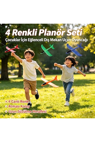 Epp Silikonlu Köpük Planör Uçak Çocuk Eğitici Model Oyuncak - Turuncu
