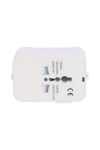 Besthome1 150+ Ülke Uyumlu Seyahat Çoklu Şarj İstasyonu, Beyaz, 2 Usb Portlu, Hızlı Şarj, Kompakt Tasarım