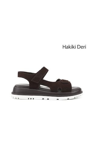 Gönderi(R) Gönderi R Kadın Kahve Süet Cırt Bantlı Hakiki Deri Sandalet Dyza55945129 Kahverengi