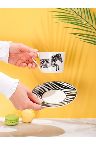 Aura Of Bohemia Çay Ve Kahve Takımı "zebra" Desenli Fincan Ve Tabak 220 Ml 233046292 Beyaz