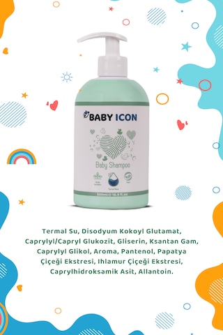 Baby Icon Organik Vegan Saç Ve Vücut Bebek Şampuanı