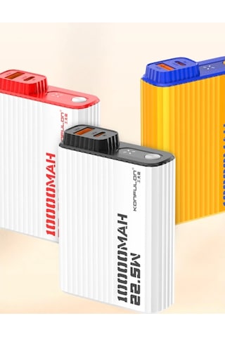 A40q 10.000 Mah Pd 20w Mini Powerbank - Siyah-beyaz Düz Renkli
