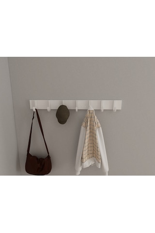 Hepsi3boyutlu Modern Duvar & Kapı Baston Askılık - 7 Adet Beyaz J Askılık - Model No : 6 Beyaz