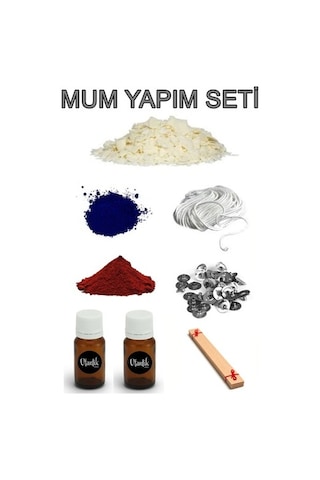 Soya Mum Yapım Seti, 500Gr Soya Wax, Boya, Esans, Fitil, Çıtçıt