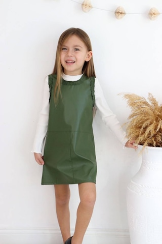 Kız Çocuk Fitilli Bady Deri Jile Tarz Kombin 001