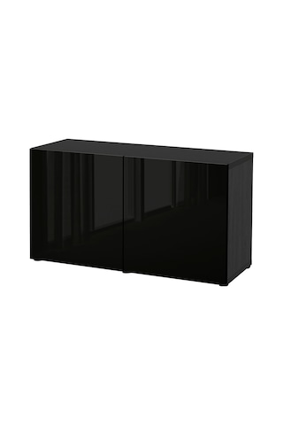 Dolap Kombinasyonu, Venge-parlak Cila-siyah, 120x42x65 Cm, Selsvıken Siyah