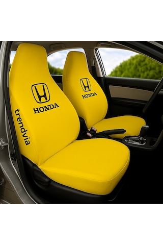 Honda Uyumlu Sarı Renk Penye Kumaş Oto Koltuk Kılıfı Takımı Ön Ve Arka Servis Kılıfı Seti