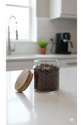 500 Ml Akasya Kapak Kavanoz Şeffaf