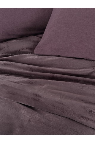 Cotton Box Velvet Çift Kişilik Nevresim Takımı Flossy Mürdüm