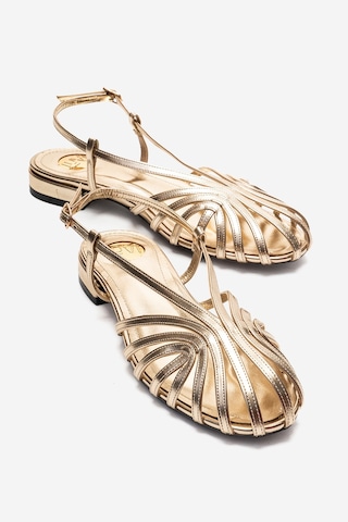 Luvishoes Lıss Altın Cilt Kadın Sandalet Altın