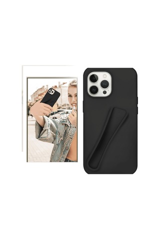 Apple iPhone Uyumlu 16 Pro Max Lip Gloss Kılıf Siyah renkli