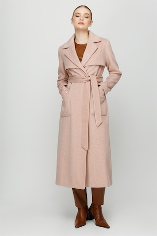 Aller Detaylı Torba Cepli Ara Boy Manto Pudra-pudra Pudra